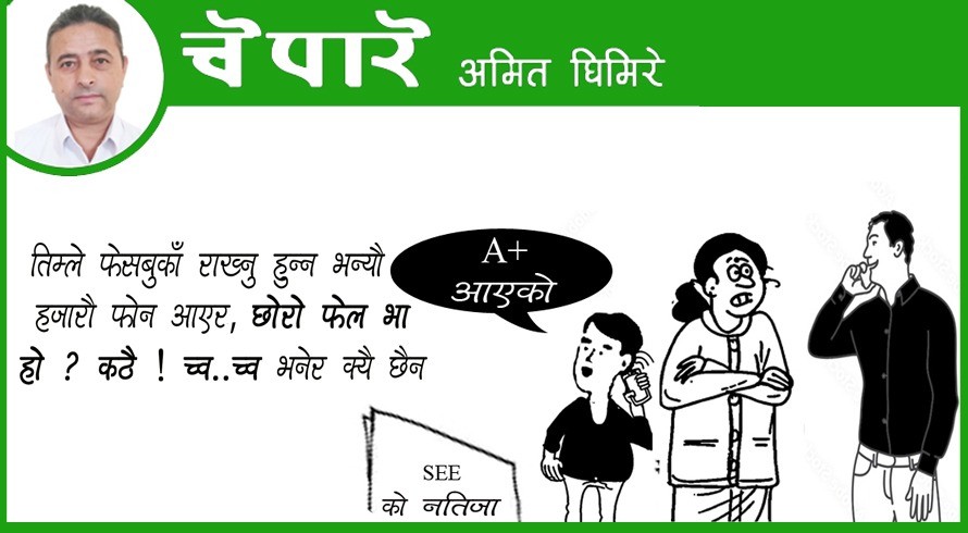 कार्टुन : फेसबुका फ‍ोटो नराख्दा फेल !