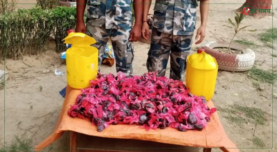 खाने तेलको ग्यालेनभित्र चरेश बरामद