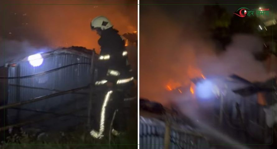 चुनीखेल नयाँबस्ती आगलागीमा २४ परिवार विस्थापित