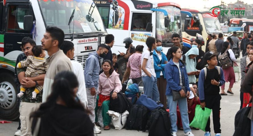 काठमाडौं उपत्यकाबाट एकै दिनमा बाहिरिए एक लाख ११ हजारभन्दा बढी यात्रु
