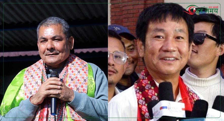 हर्क साम्पाङद्वारा दुर्गा प्रसाईंलाई ढुंगा बोक्न निम्ता