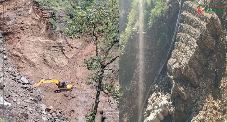 अविरल वर्षापछि गगने खोलामा पहिरो, सवारी आवागमन रोकियो