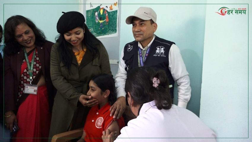 काठमाडौं महानगरद्वारा विद्यालय केन्द्रित निशुल्क एचपीभी खोप अभियान सुरु