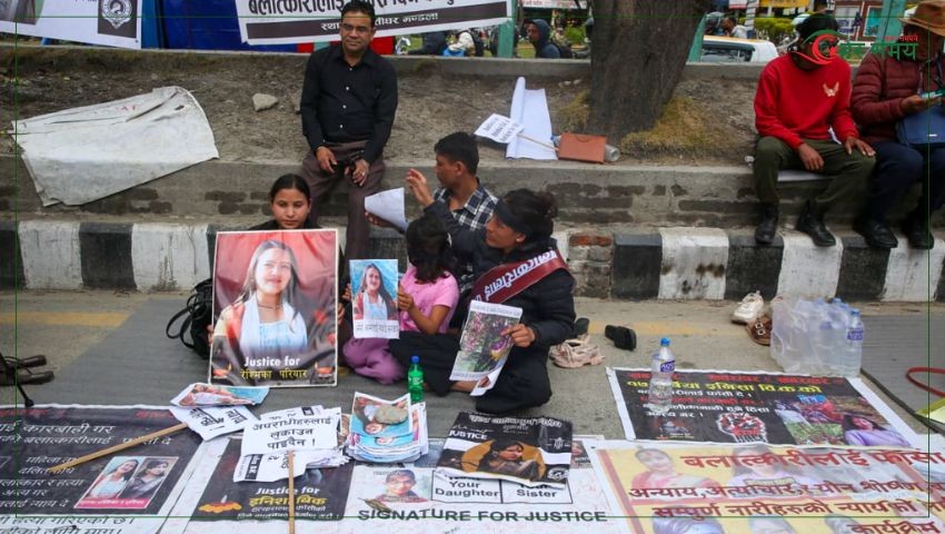 इनिशा विकको न्याय माग्दै माइतीघरमा हस्ताक्षर अभियान