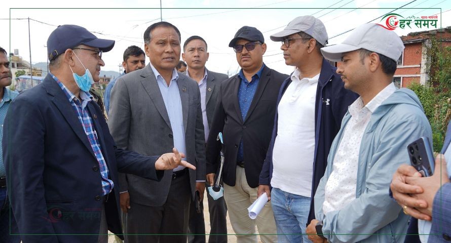 मन्त्री घिसिङद्वारा सूर्यविनायक–धुलिखेल सडकको अनुगमन, ४५ प्रतिशत मात्र प्रगति