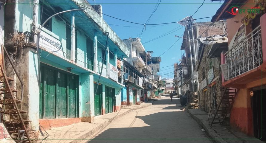 तिहारले बाजुराको सदरमुकाम मार्तडी बजार सुनसान