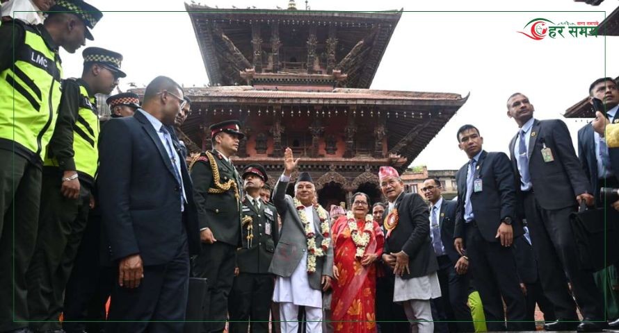 राष्ट्रपति पौडेल कृष्ण मन्दिरमा