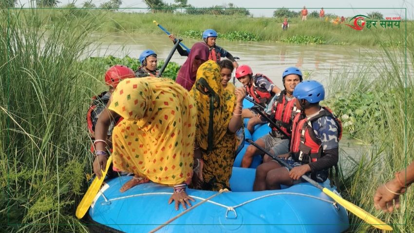 बागमतीको बाढीमा टापुमा फसेका १४ जनाको सशस्त्र प्रहरीद्वारा सकुशल उद्धार