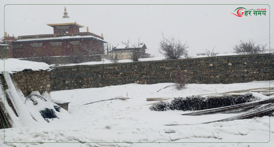 मुस्ताङको मुक्तिनाथ क्षेत्रमा यस वर्ष चौथो पटक हिमपात