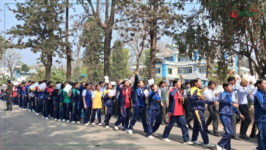 इनिशाको न्यायको माग गर्दै विद्यार्थीको प्रदर्शन