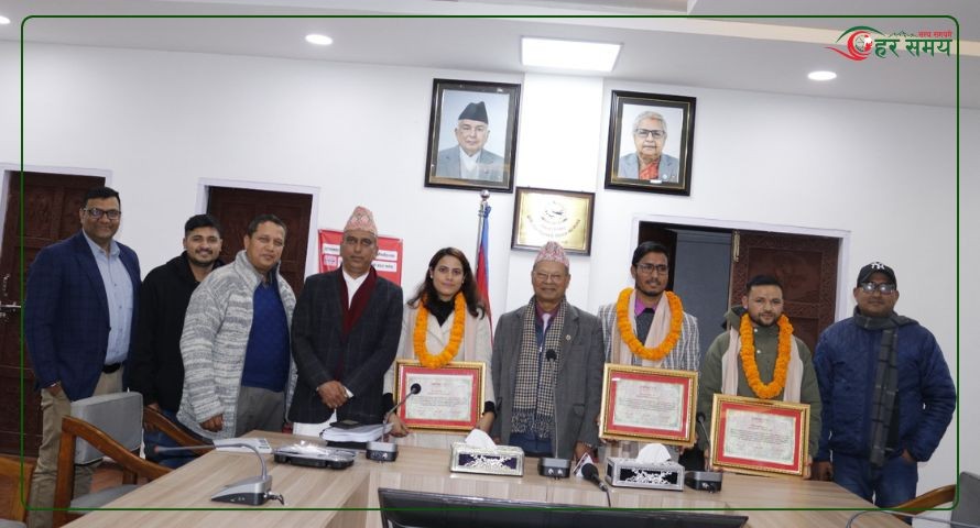 कोदोजन्य बाली प्रवर्धनमा कलम चलाउने पाँच कृषि पत्रकार सम्मानित