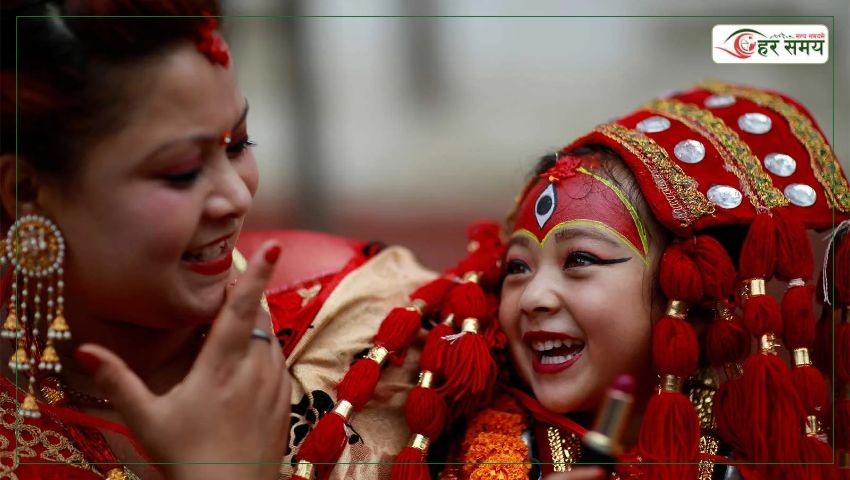 तलेजु भवानी मन्दिरमा कुमारी पूजा, बालिकाहरूको उल्लेख्य सहभागिता