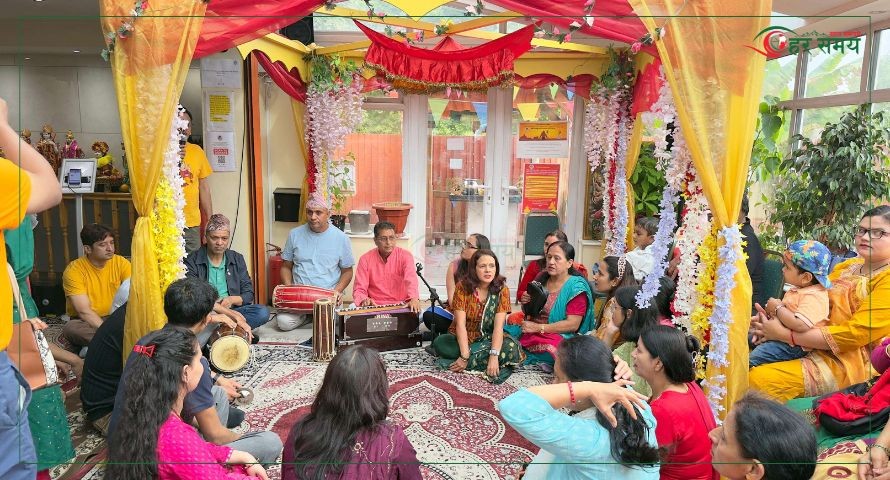 बेलायतमा पशुपतिनाथ मन्दिर : साउनभर भक्तजनको चहलपहल, भजन र नाचगान