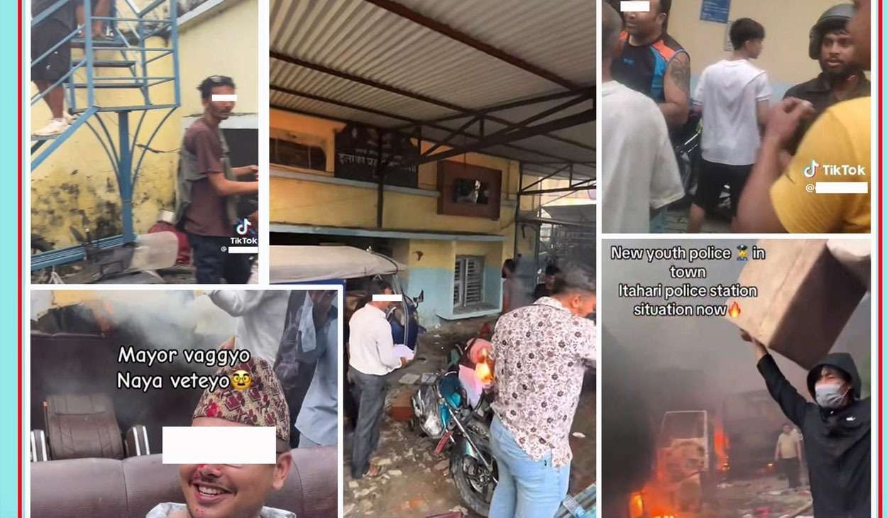 इटहरी प्रहरी कार्यालय तोडफोड र आगलागीमा संलग्न पाँच जना पक्राउ