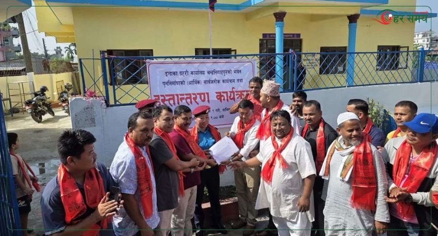 स्थानीयको चन्दा र श्रमदानबाट प्रहरी भवन पुनः निर्माण