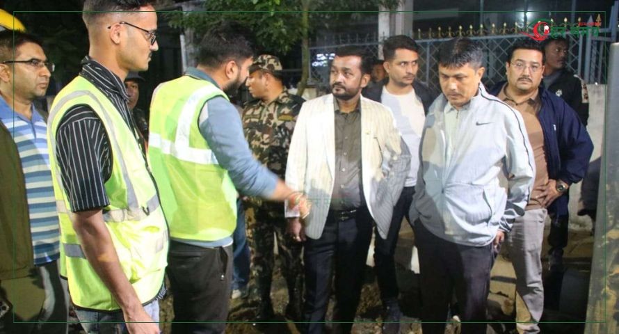 खानेपानी मन्त्री यादवद्वारा राति छड्के अनुगमन तथा निरीक्षण