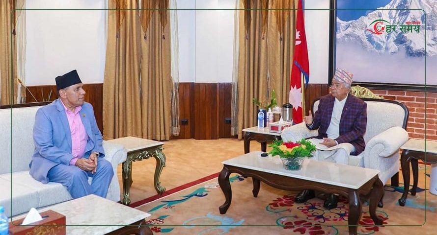 राष्ट्रपति पौडेलसँग अध्यक्ष दाहालको भेटवार्ता