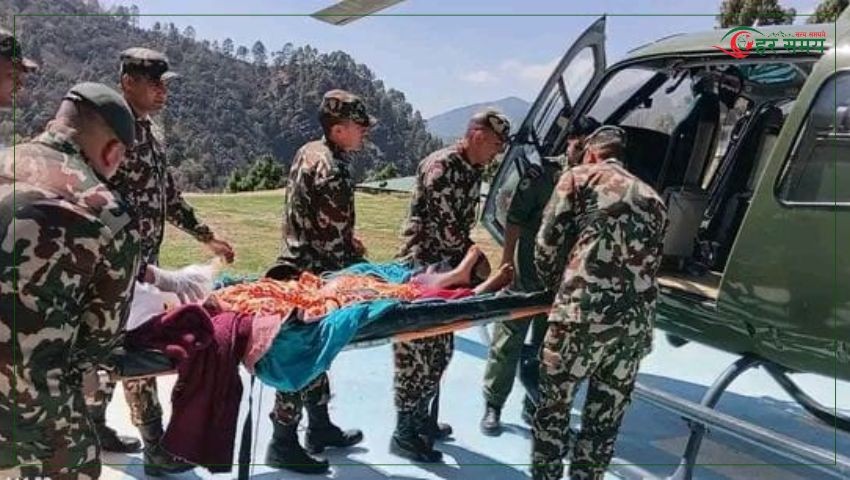 हेलिकप्टरमार्फत उद्वार गरिएकी महिला र नवजात शिशुको मृत्यु