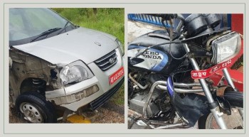 रौतहटमा कारले मोटरसाइकललाई ठक्कर दिँदा बाबु छोरीको मृत्यु