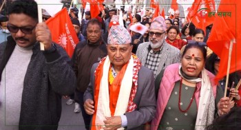 काठमाडौं–५ मा ईश्वर पोखरेलको घरदैलो, स्वाधीनताका मुद्दामा दृढतापूर्वक उभिने