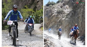 मुस्ताङको घरपझोङमा साइकल तथा घोडा र्‍याली