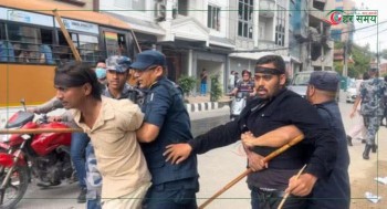 बालुवाटारमा नेविसंघको प्रदर्शन, सात जना पक्राउ