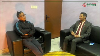 सञ्चारमन्त्री खरेल र राप्रपा अध्यक्ष लिङ्देनबीच भेटवार्ता