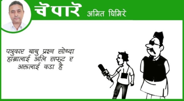 कार्टुन : पत्रकारकाे प्रश्नकाे डर