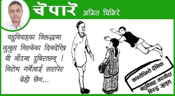 कार्टुन : बहुविवाह मस्यौदा विरुद्ध जुलुस