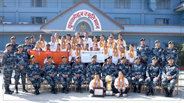 नेपाल एपीएफ महिला फुटबल खेलाडीलाई सम्मान