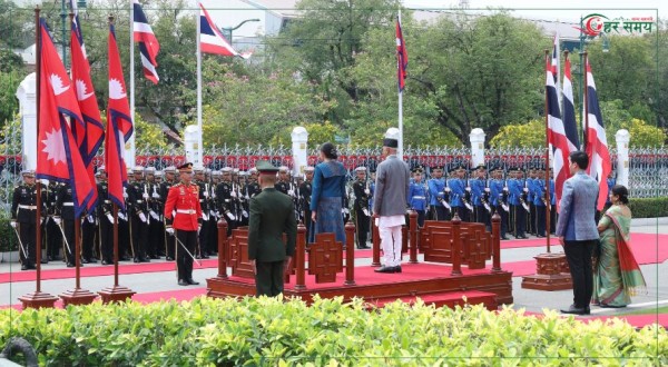 प्रधानमन्त्री ओलीलाई थाइल्याण्डमा गार्ड अफ अनर