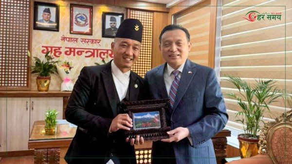 गृहमन्त्री गुरुङ र राजदूत माओमिङबीच शिष्टाचार भेट, नेपाल–चीन सम्बन्ध सुदृढ बनाउनेमा जोड
