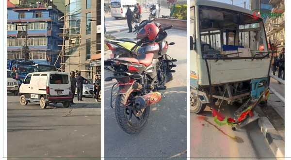 तीनकुनेमा बसले भ्यान र मोटरसाइकललाई ठक्कर दिंदा एक जनाको मृत्यु, ३ जना घाइते