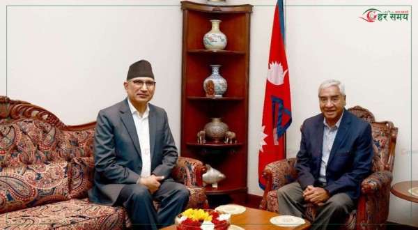 अर्थमन्त्री पौडेल र काँग्रेस सभापति देउवाबीच भेटवार्ता