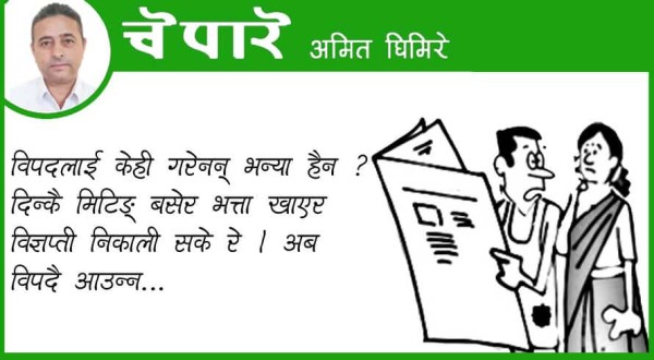 कार्टुन : मिटिङ बसेर विज्ञप्ति निकाल्दा नि विपद् आउने!
