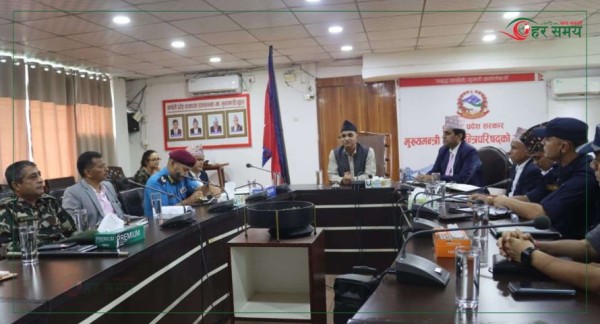 सुरक्षा प्रमुखहरुसँग मुख्यमन्त्री कडेंल : नागरिक त्रसित छन्, आश्वस्त पार्नुहोस