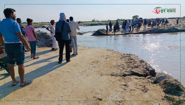 बाढीले फेरि बगायो कमला नदीको ‘डाइभर्सन’