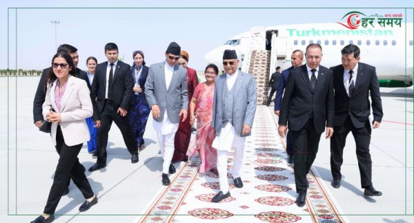 तुर्कमेनिस्तान पुगे प्रधानमन्त्री ओली