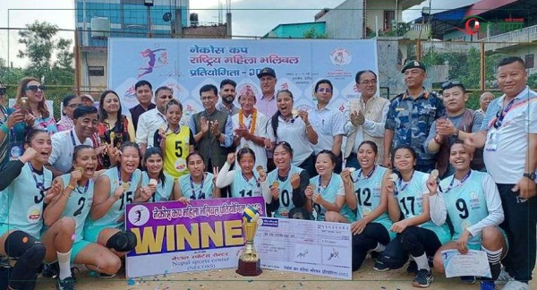 नेकोस कप राष्ट्रिय महिला भलिबल प्रतियोगिताको उपाधि न्यू डायमण्ड क्लबलाई