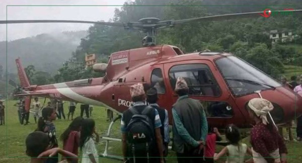 हुम्लादेखि बिरामी बोकेर उडेको प्रभुको हेलिकप्टर दैलेखमा आकस्मिक अवतरण