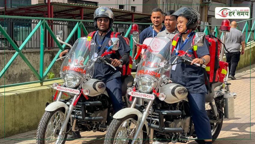 काठमाडौं महानगरले ल्यायो बाइक एम्बुलेन्स सेवा सञ्चालनमा
