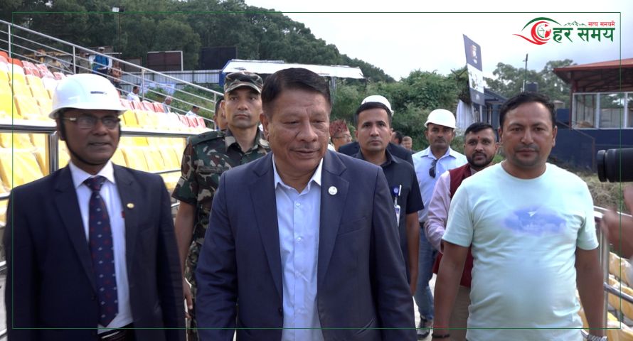 बत्तीका सामाग्री ढिलो हुँदा क्रिकेट मैदानको फ्लड लाइट जडान कार्य ढिलो भयो : मन्त्री सिंह