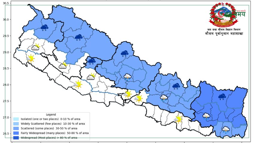 लुम्बिनी र सुदूरपश्चिमका तराई क्षेत्रमा तातो लहर चल्ने 