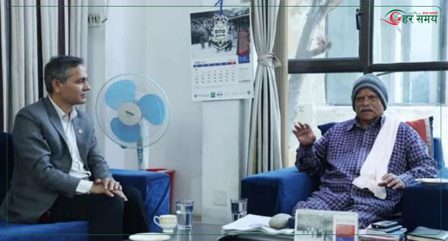 पूर्वराष्ट्रपति यादवसँग गृहमन्त्री अर्यालको निर्वाचन उन्मुख संवाद
