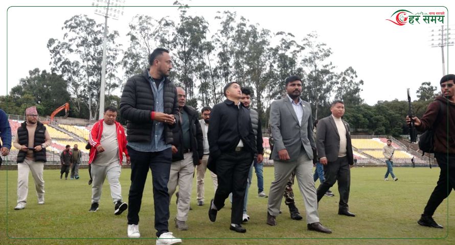 मन्त्री गुप्ताले गरे त्रिवि अन्तर्राष्ट्रिय क्रिकेट मैदानको निरीक्षण (भिडियोसहित)
