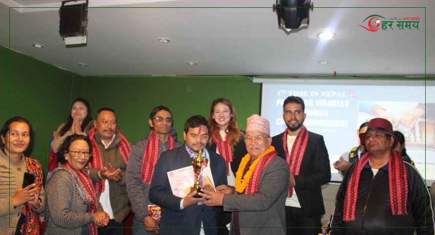 सन्देश स्याङ्वो बने पहिलो दृष्टिविहीन चेस च्याम्पियन