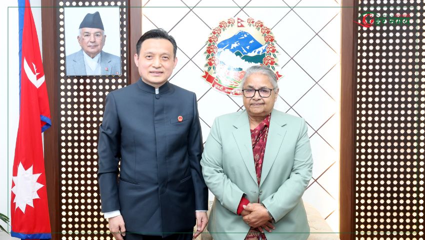 प्रधानमन्त्री कार्की र चिनियाँ राजदूतबीच शिष्टाचार भेट