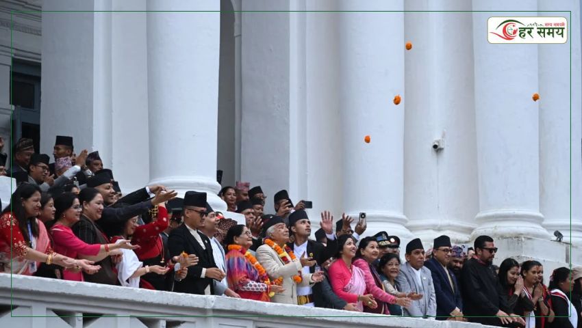 राष्ट्रपति पौडेलले वसन्तपुर पुगेर गरे इन्द्रजात्राको अवलोकन