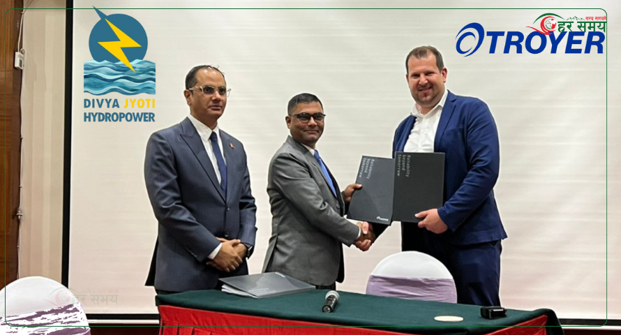 दिव्य ज्योति हाइड्रोपावर र ट्रोयरबिच ५० मेगावाट मर्स्याङ्दी बेसी जलविद्युत् परियोजनाको इलेक्ट्रो–मेकानिकल ठेक्का सम्झौता