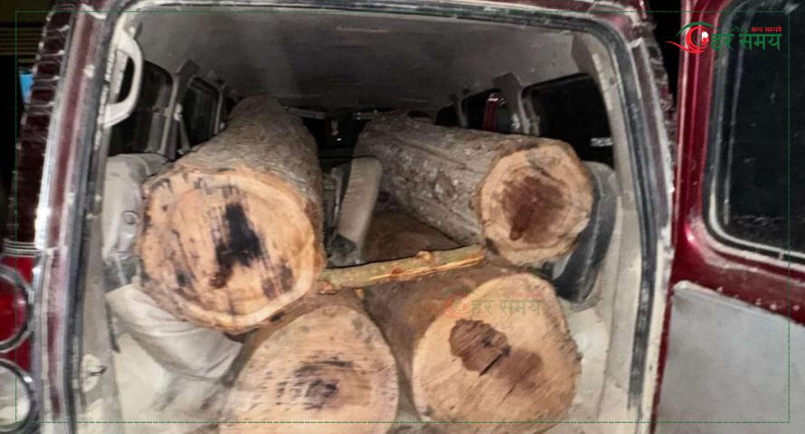 सालको गोलिया काठ सहित स्कारपियो गाडी गस्ती टोलीको नियन्त्रणमा